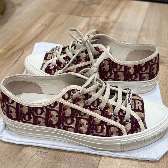 Christian Dior Red and Cream Sneakers - Picture 4 of 5